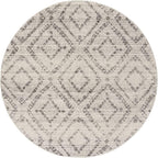 SAFAVIEH Adirondack Collection 5' Round Light Grey/Grey ADR131C Modern Diamond Distressed Non-Shedding Living Room Dining Bedroom Foyer Area Rug