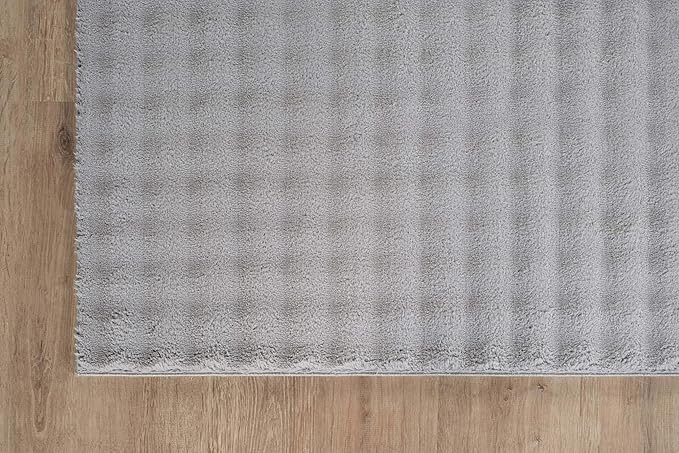 CAMILSON Modern Gray Non Slip Rug 4x6 Ultra Soft High Pile Area Rugs Non Skid Rubber Backing Durable & Easy to Clean Carpet for Living Room Bedroom Kids Room Indoor Use (4 x 6 Gray)