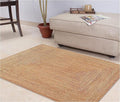 KEMA Handwoven Rectangular Jute Braided Rug 2'x3 ft' – Natural Reversible Farmhouse Boho Rug for Entryway, Kitchen, Living Room & Indoor Outdoor Use