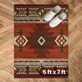 YHSF South West Native American Area Rug C318 - Easy Clean, Thick, Soft, Durable Native Tribal American Indian Inspired Rug for Bedroom/Living Room and More - Rust, 5 Feet x 7 Feet