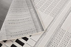 CAMILSON Modern Rug 9x12 Luxury Geometric Pattern Large Micro Loop Area Rugs Soft High-Low Pile Stain Resistant Easy to Clean Non-Shedding Durable Living Room Bedroom Indoor Carpet (White/Black)