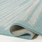 JONATHAN Y Khalil Modern Berber Stripe Turquoise/Cream Indoor Area Rug, 5x8, Contemporary, Bohemian, Easy-Cleaning for Living Room, Bedroom, Kitchen, Pet Friendly, Non-Shedding (MOH207D-5)