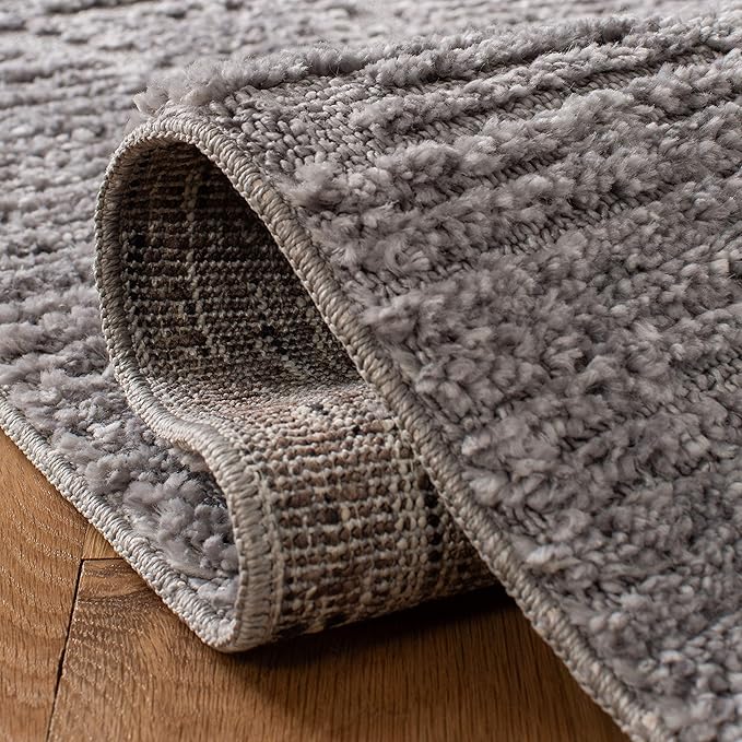 SAFAVIEH Marrakesh Collection Area Rug - 6'6" x 9', Grey, Moroccan Boho Tribal Tassel Design, Non-Shedding & Easy Care, Ideal for High Traffic Areas in Living Room, Bedroom (MRK517F)