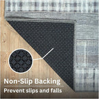 Bloom Rugs Washable Non-Slip 3' x 5' Rug - Gray Striped Area Rug for Living Room, Bedroom, Dining Room, and Kitchen - Exact Size: 3' x 5'