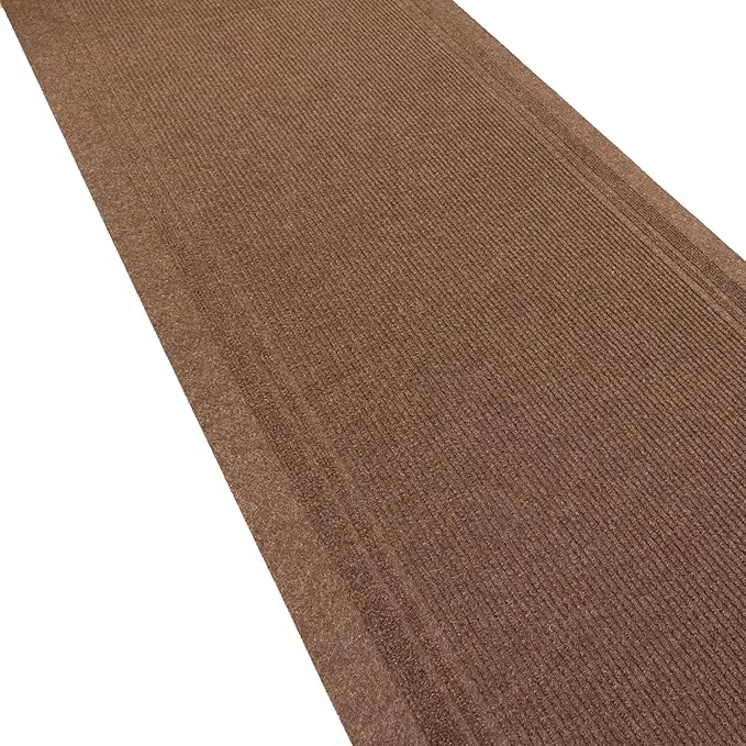 English Home Custom Size Non Slip Striped Design Light Weight Durable PVC Backing Thin Pile Runner Rug (26" x 4')