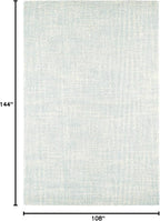 Dash & Albert Crosshatch Sky Hand Micro Hooked Wool Rug, 8.5 X 11.5 Feet, Blue Solid Pattern