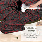 Red Spider Cool Washable Living Room Area Rug, Low Profile Abstract Pattern, Non-Slip Backing Carpet for Kitchen, Bedroom, Dining Room