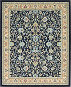 Unique Loom Sialk Hill Collection Area Rug - Washington (7' 10" x 10' Rectangle Navy Blue/Cream)
