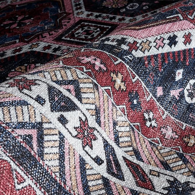 Turkish Rug. Washable Vintage Oriental Antique Inspired Traditional Doormat Small Modern Area Rugs Luxury Entryway Entry Bedroom Bathroom Kitchen (400RN, 2' x 3')