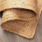 KEMA 3X5 Feet Handwoven Jute Braided Area Rug, Natural Yarn - Rustic Vintage Braided Reversible Rectangular Rug- Rugs for Bedroom, Kitchen, Living Room, Farmhouse