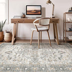9x12 Area Rug Living Room: Washable Boho Large Neutral Vintage Soft Rugs Stain Resistant Distressed Farmhouse Non-Slip Indoor Floor Carpet for Bedroom Nursery Kids Office Dining Room- Taupe