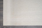 CAMILSON Micro Loop Rug 6x9 Modern Luxury Bordered Area Rugs Soft High and Low Pile Stain Resistant Easy-Cleaning Non-Shedding for Living Room Office Indoor Carpet (6 x 9 / White)