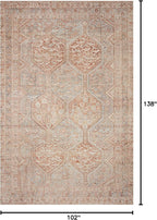 Loloi Chris Loves Julia Jules Collection JUL-04 Tangerine/Mist 8'-6'' x 11'-6'', .13" Pile Height, Area Rug