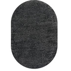 Eyely UES100I-3OV Supersoft Haze Solid Low-Pile Indoor Area Rug Casual;Contemporary;Solid;Traditional, Bedroom, Kitchen, Living Room, Easy-Cleaning, Non-Shedding, 3 X 5 Oval, Black
