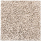 Unique Loom Davos Shag Collection Area Rug - Solid (3' 3" Square, Linen)