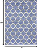 Rugs.com Lattice Collection Rug – 7' x 10' Light Blue Medium Rug Perfect for Bedrooms, Dining Rooms, Living Rooms
