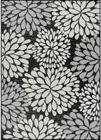 Beverly Rug Outdoor Rug 8x10 Modern Exotic Tropical Leaf Area Rugs for Indoor and Outdoor Patio Deck Porch Garden Water Resistant Washable Outside Carpet (8 x 10 Dark Gray)