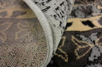 Unique Loom Taftan Collection Border Geometric Tribal Inspired Design Area Rug (8' 0 x 8' 0 Round, Gray/ Black)