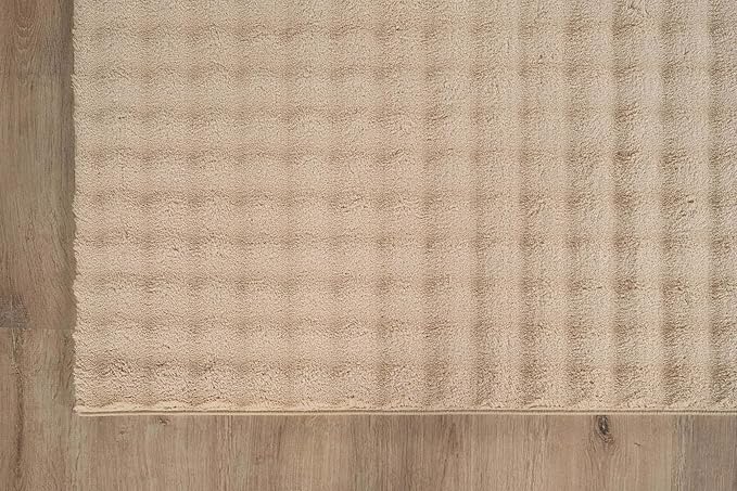 CAMILSON Modern Beige Non Slip Runner Rug 2x7 Ultra Soft High Pile Kitchen Rugs Non Skid Rubber Backing Durable & Easy to Clean Carpet for Entryway Bathroom Indoor Use (2 x 7 Beige)