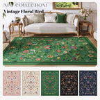 Vintage Medallion Floral Kitchen Runner 2x6, Machine Washable Rug, Soft Low Pile, Non-Slip Carpet for Hallways, Laundry, Bedroom, Bathroom, Entryway | Green