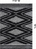 Rugshop Geometric Shag Area Rug Anthracite Dark Gray and White 7' 10" x 10' Perfect for Large Living Rooms, Dining Areas, Bedrooms
