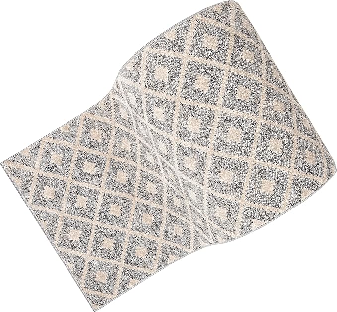 Well Woven Custom Size Hallway Stair Runner - Choose Your Length - Ainsley Grey Diamond Trellis Geometric Tribal - 31 Inches Wide x 99 Feet Long Runner (31" x 99' Runner) Rug