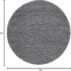 SAFAVIEH Natura Collection Area Rug - 6' Round, Dark Grey, Handmade Wool Blend, Textured Design, Ideal for Living Room, Bedroom, Dining Space (NAT620H)