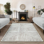 Bloom Rugs Washable Non-Slip 2' x 3' Rug - Brown Striped Area Rug for Living Room, Bedroom, Dining Room, and Kitchen - Exact Size: 2' x 3'