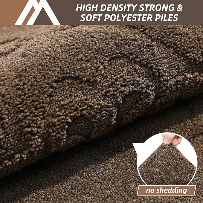 COSY HOMEER Door Mat 36”x60”,Absorbent Dirt Trapper Entryway Rugs,Non-Slip Welcome Mat,Washable Entry Rugs,Low Pile Doormat for Front Back Door,Wet Shoes & Paws,Brown