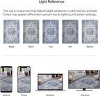 ReaLife Rugs Machine Washable Area Rug Runner - Living Room Bedroom Bathroom Kitchen Entryway Office - Padded Low Pile Stain Resistant Premium - Boho Farmhouse Vintage - Joy - Blue Ivory 2'6" x 6'