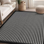 Beverly Rug Micro Loop Area Rug Black/White 5x7 Geometric Modern Luxury Zebra Durable Soft Indoor Rugs for Living Dining Room Office Stain Resistant Non Shedding Casual Indoor Carpet 5 x 7