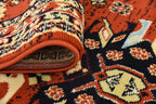 Unique Loom Taftan Collection Border Geometric Tribal Inspired Design Area Rug (2' 7 x 10' 0 Runner, Terracotta/ Ivory)