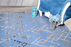 Furnish my Place Trellis Pattern Rug - 5 ft. x 8 ft, Light Blue, Bohemian Rug with Transitional Design