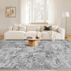 Nakagishi 10x14 Area Rugs Living Room: Washable Abstract Large Neutral Soft Rug Stain Resistant Modern Indoor Floor Non-Slip Carpet for Bedroom Nursery Kids Playroom Office Dining Room Dorm- Grey