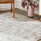 jinchan Runner Rug 2x6 Washable Hallway Rug Vintage Indoor Thin Retro Floor Cover Distressed Floral Country Lightweight Non Slip Carpet for Entryway Bathroom Kitchen Bedroom Living Room Red