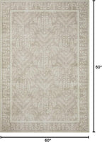 Loloi Rifle Paper Co. Maison Collection MAO-02 Bough Natural 5'-0" x 5'-0", .19" Pile Height, Round Area Rug
