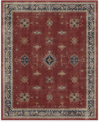 RUGGABLE Washable Vintage Area Rug – Verena Amber Red 8x10, Stain-Resistant, Non-Slip – Large Machine Washable Rugs for Living Room, Bedroom, Hallway, Entryway & Office–with Cushioned Pad