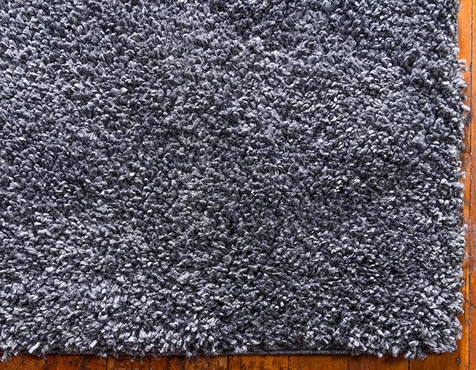 Unique Loom Davos Shag Collection Area Rug - Solid (2' 7" x 10' Runner, Peppercorn)