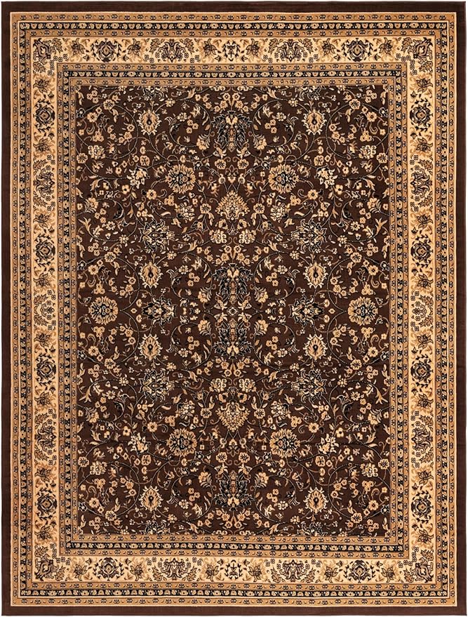 Unique Loom Sialk Hill Collection Area Rug - Washington (9' 10" x 13' 1" Rectangle Brown/Black)