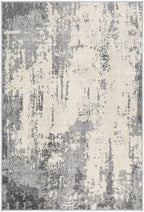 2x3 Entryway Area Rug: Washable Neutral Modern Abstract Small Rug - Non-Slip Low Pile Throw Indoor Carpet for Entrance Kitchen Front Door Mat Bathroom Entry Kids Room - Grey/Light Brown