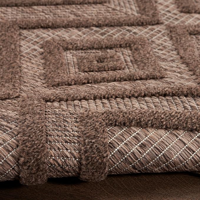 Nourison Home Versatile Brown 2' x 4' Area Rug - Easy Clean, Non Shedding, Bed Room, Living Room, Dining Room, Kitchen (2' x 4')