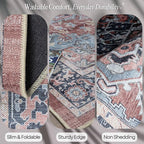Fame Rugs Turkish Rug. Washable Vintage Oriental Antique Inspired Traditional Doormat Small Modern Area Rugs Luxury Entryway Entry Bedroom Bathroom Kitchen (401TB, 4'9 x 6'9)
