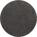 Unique Loom Solid Shag Collection Area Rug (7' 1" Round, Graphite Gray)