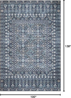 Loloi Rifle Paper Co. Maison Collection MAO-03 Rosette Blue 8'-4" x 11'-6", .19" Pile Height, Area Rug