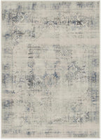 RUGGABLE Washable Vintage Area Rug – Kamran Blue Quartz 10x14, Stain-Resistant, Non-Slip – Large Machine Washable Rugs for Living Room, Bedroom, Hallway, Entryway & Office–with Cushioned Pad