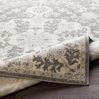 Livabliss Area Rugs - 9x12 Odelia Vintage Boho Black Gray Charcoal Area Rug for Living Room Bedroom - Floral Medallion Stain Resistant Carpet for Kitchen, Nursery, Office (9' x 12'6")