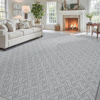 LUMI 4x6 Washable Low-Pile Area Rug for Living Room, Ultra Soft Modern Neutral Rugs with Non Slip Backing, Low Profile Carpet High Traffic for Bedroom, Dining Room, Grey