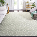 SAFAVIEH Adirondack Collection Area Rug - 9' x 12', Green & Ivory, Modern Diamond Distressed Design, Non-Shedding & Easy Care, Ideal for High Traffic Areas in Living Room, Bedroom (ADR131Y)