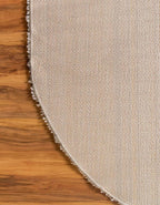 Unique Loom Davos Shag Collection Area Rug - Solid (5' 3" x 8' Oval, Linen)