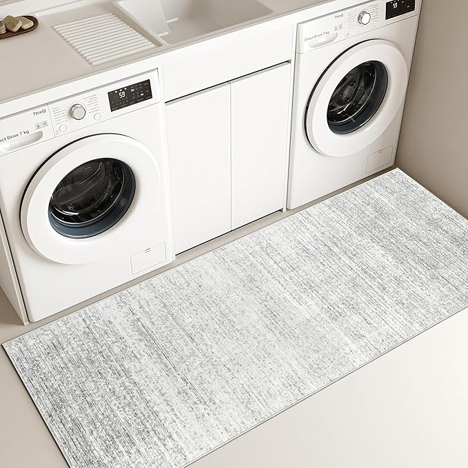 Valenrug Door Mat 2x3 - Stain Resistant 2x3 Entryway Area Rugs for Living Room, Non Slip Backing Large Area Rugs for Bedroom, Folable Machine Washable Area Rug (2'x3', Grey)